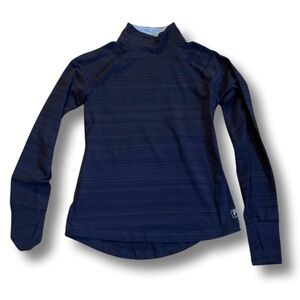 Fila Long Sleeve Athletic Top Blue Mock Neck Performance Shirt Size Small